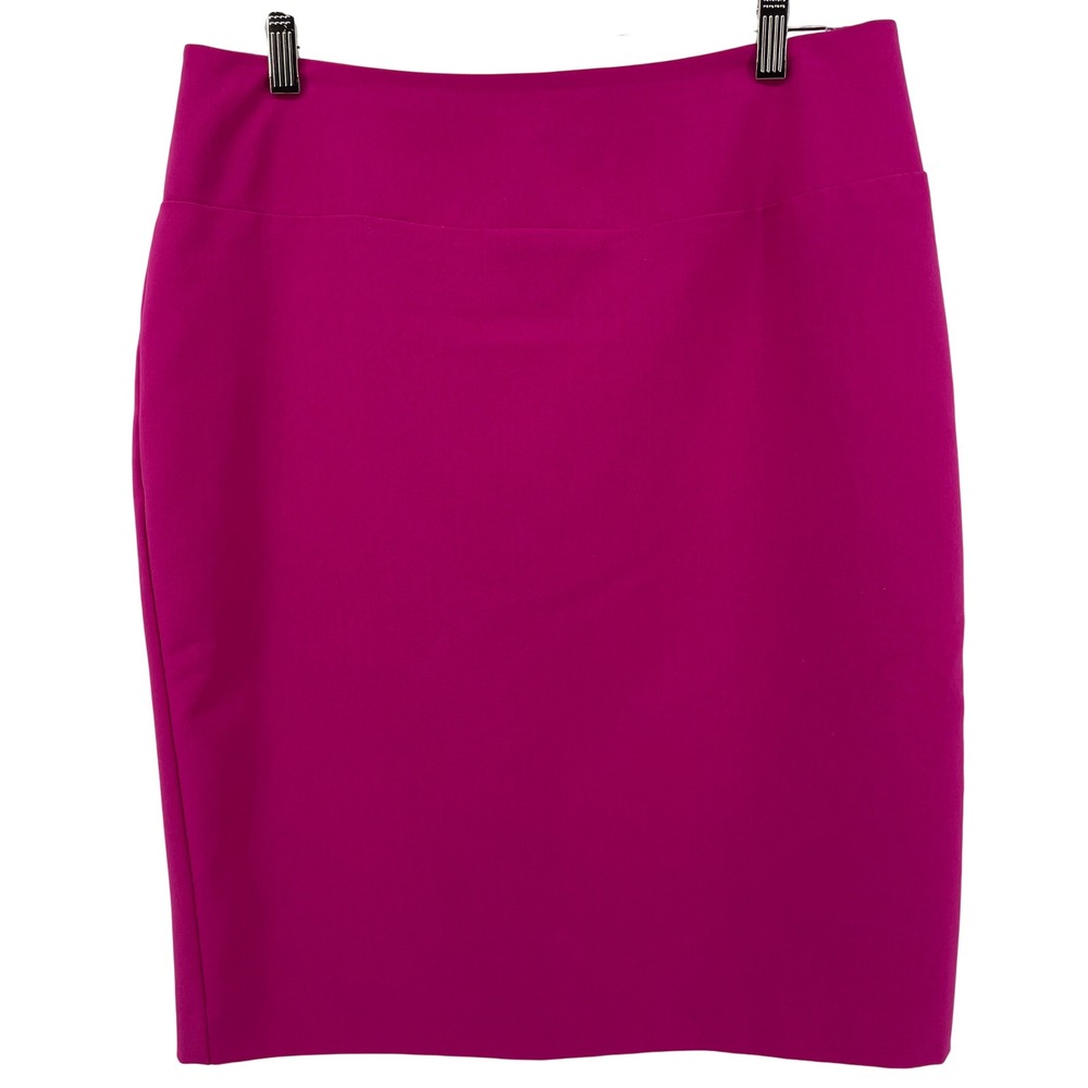Ellen Tracy Pencil Skirt Womens 8 Pink Stretch Spring Modern Career Capsule